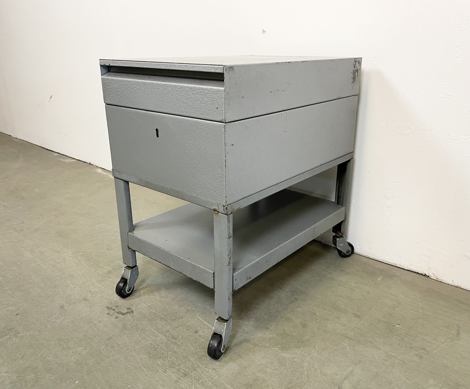 Grey Industrial Trolley , 1960s photo vintage