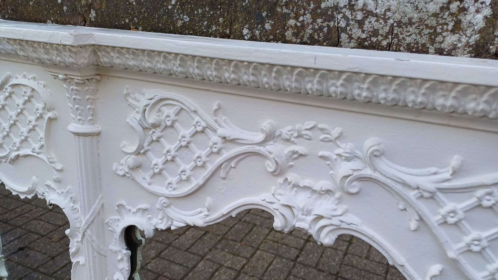 Huge Ornate Painted Victorian Over Mantel Mantle Mirror. photo buy