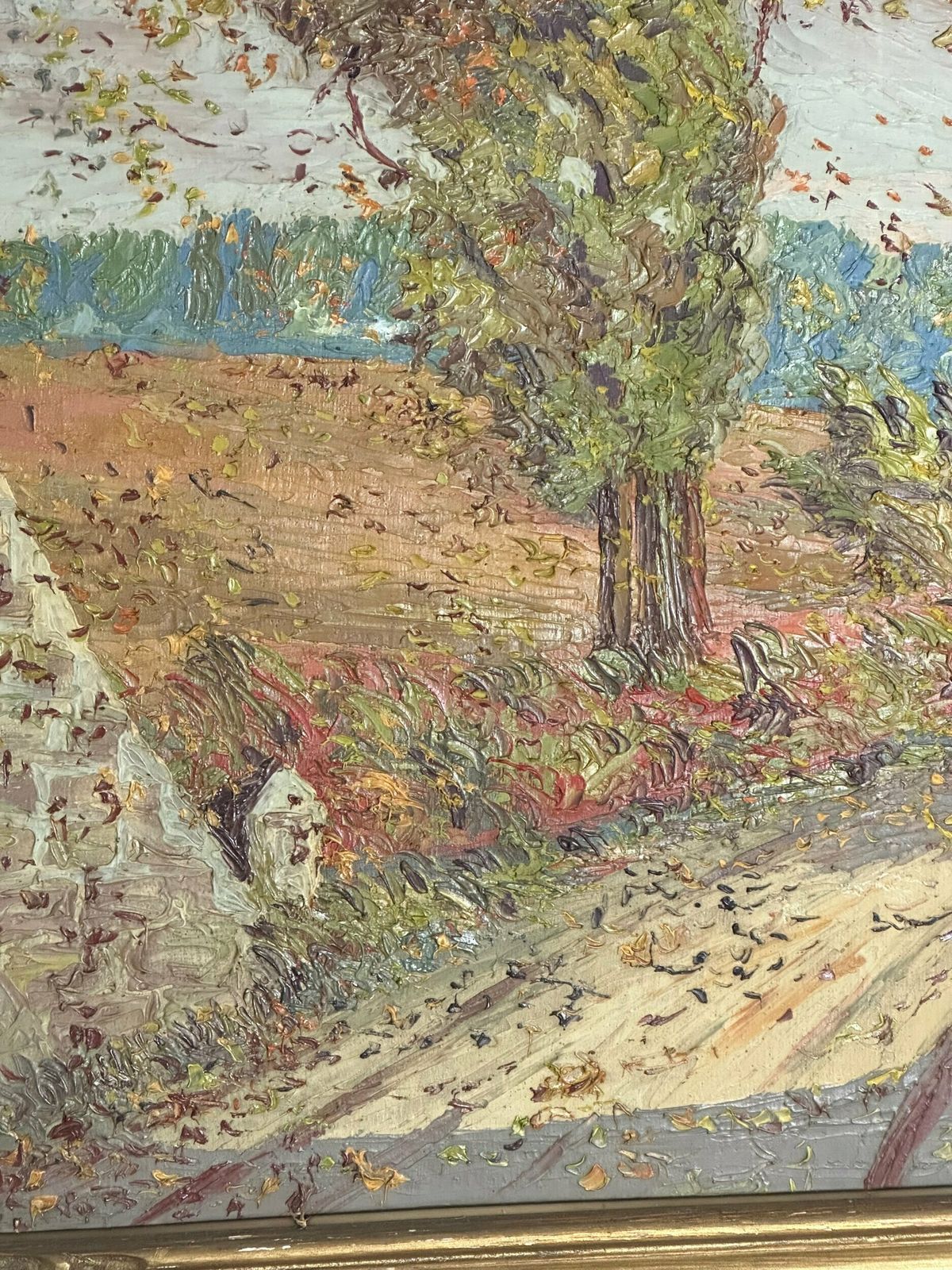 French Vintage Oil Painting ~ Autumn photo for sale