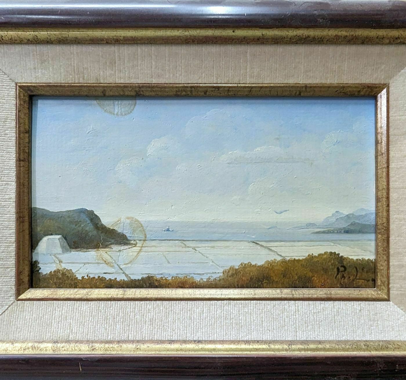 Marine Landscape French School Philippe Lazare 20th Century photo furniture