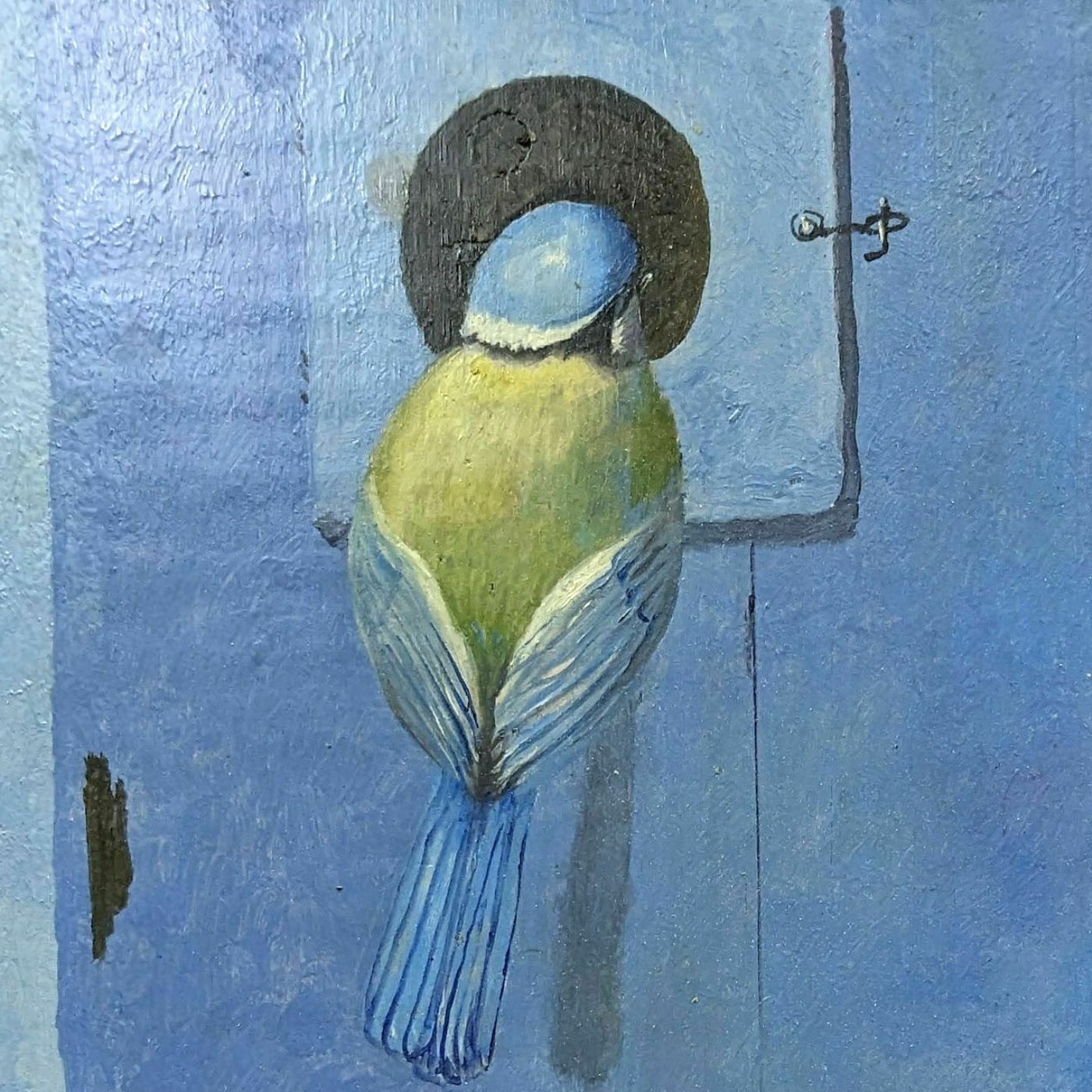 Blue Tit Animal Painting French School Philippe Lazare 20th Century photo for sale