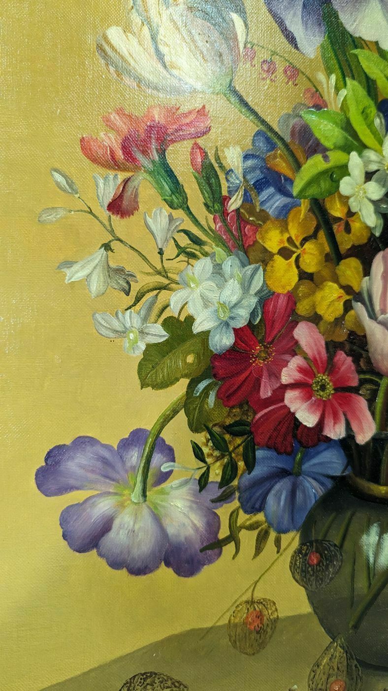Still Life With Tulips And Japanese Irises French School Philippe Lazare 20th Century photo Art