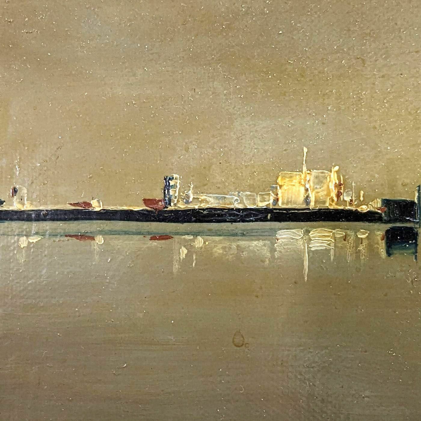Abstract Landscape Skyline And Port French School Philippe Lazare 20th Century photo furniture
