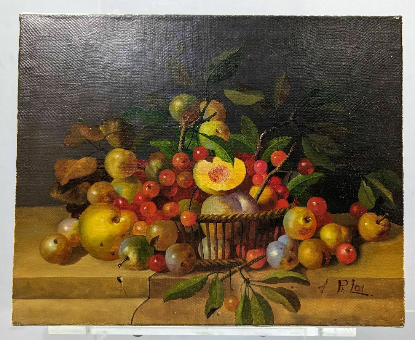 Still Life With Fruits French School Philippe Lazare 20th Century