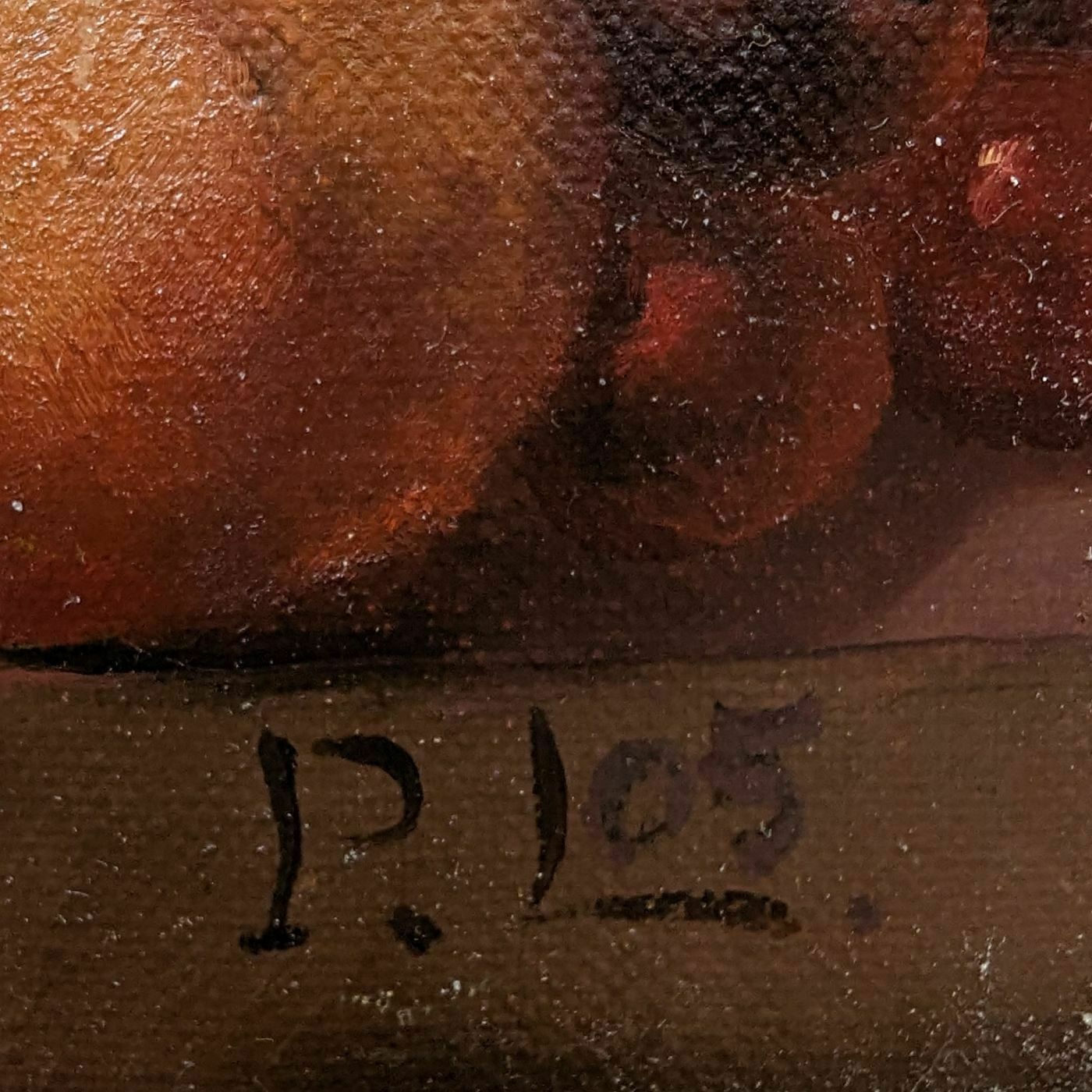 Still Life With Candles And Peaches French School Philippe Lazare 20th Century photo buy