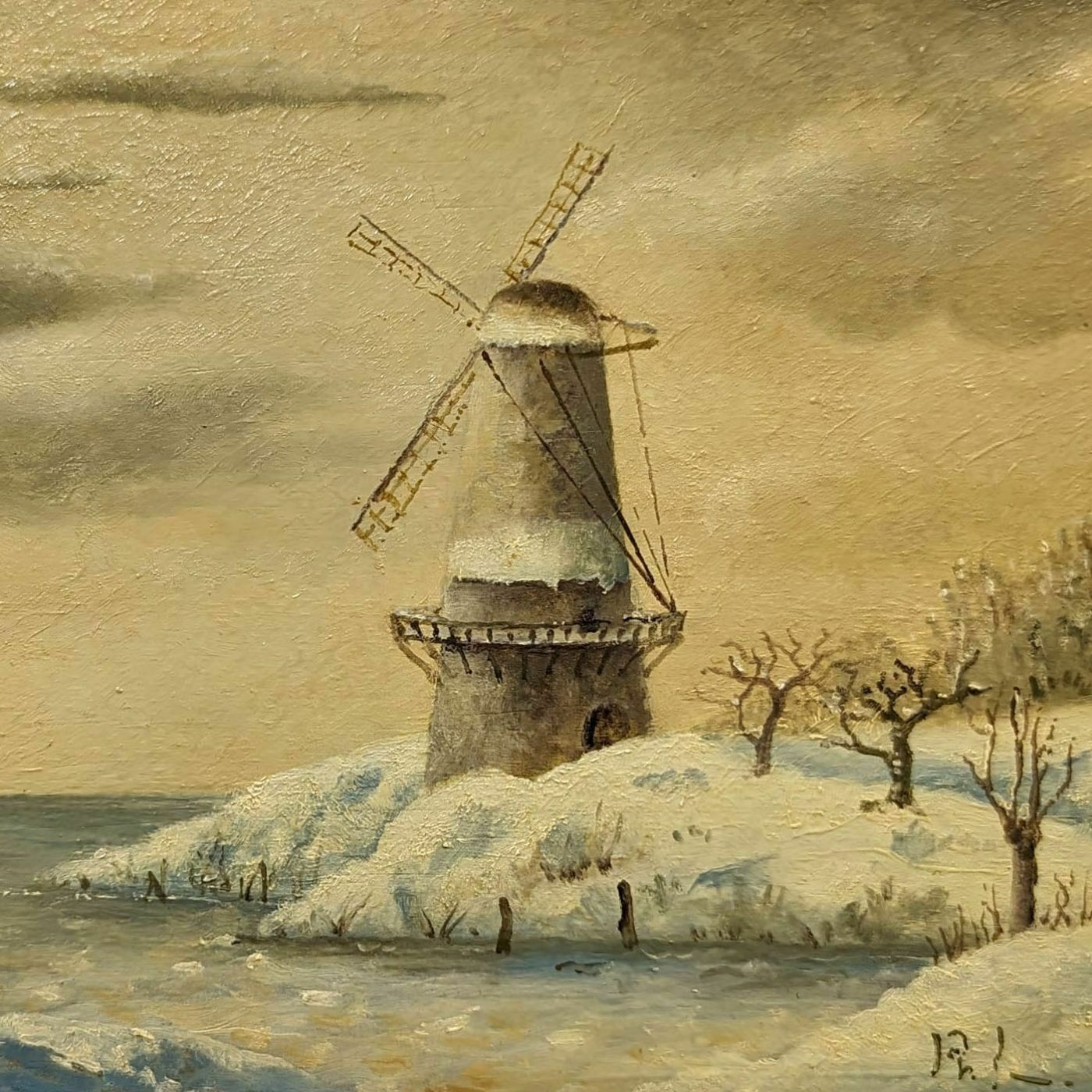 French School Landscape At The Windmill By Philippe Lazare 20th Century photo furniture
