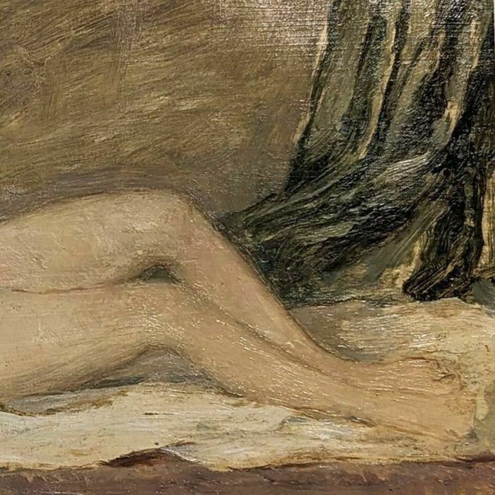 Louis Edouard Garrido Oil On Paper Nude Woman photo for sale