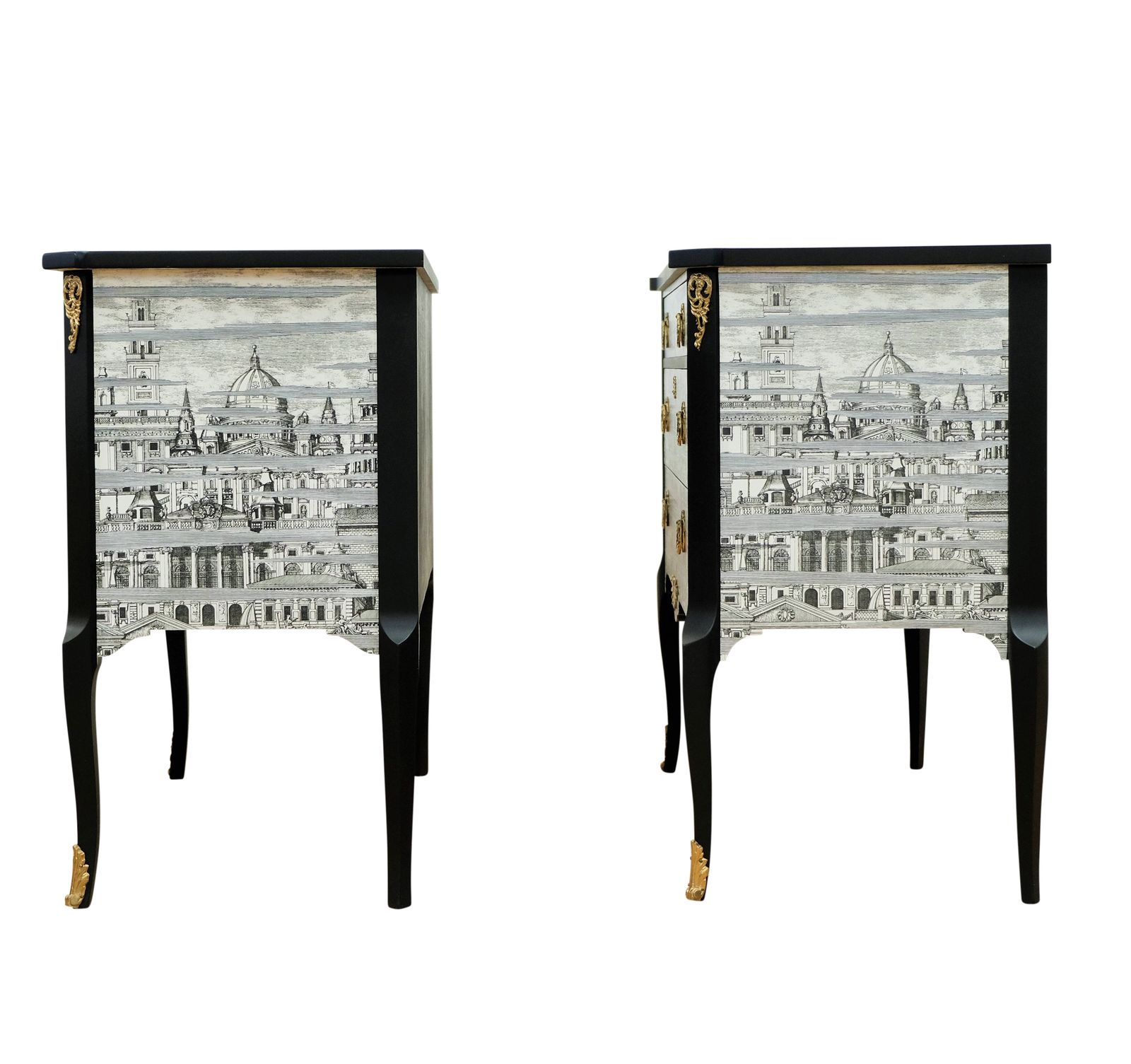 Pair Fornasetti Design Nightstands With Marble Top photo vinterior
