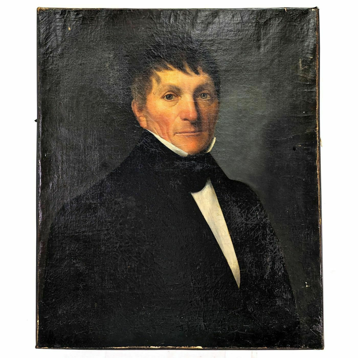 Oil On Canvas Quality Portrait Of A Man From The 19th Century
