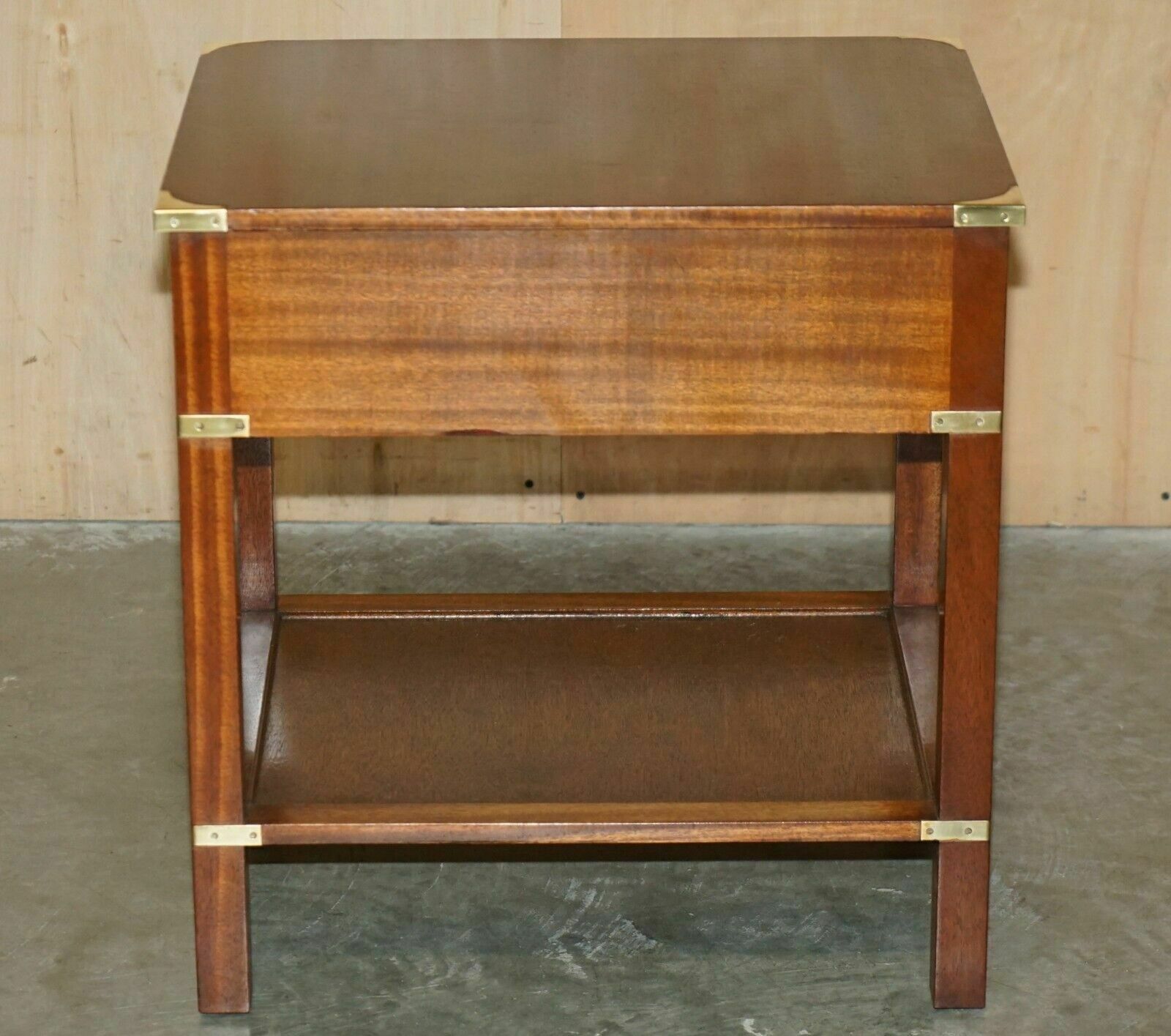 Furniture Pair Of Fully Restored Harrods London Military Campaign Single Drawer Side Table photo