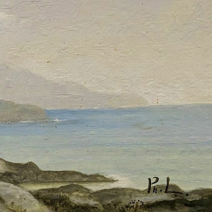 Seaside Landscape French School Philippe Lazare 20th Centuryseaside Landscape French School Philippe Lazare 20th Century photo for sale