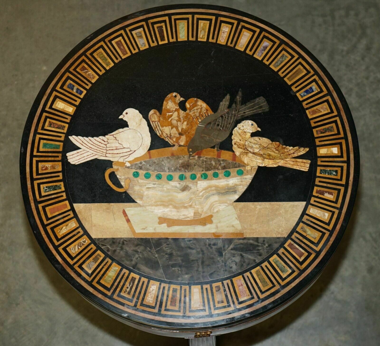 15000.0 Important Antique Grand Tour Pietra Dura Birds Specimen Marble Centre Table photo