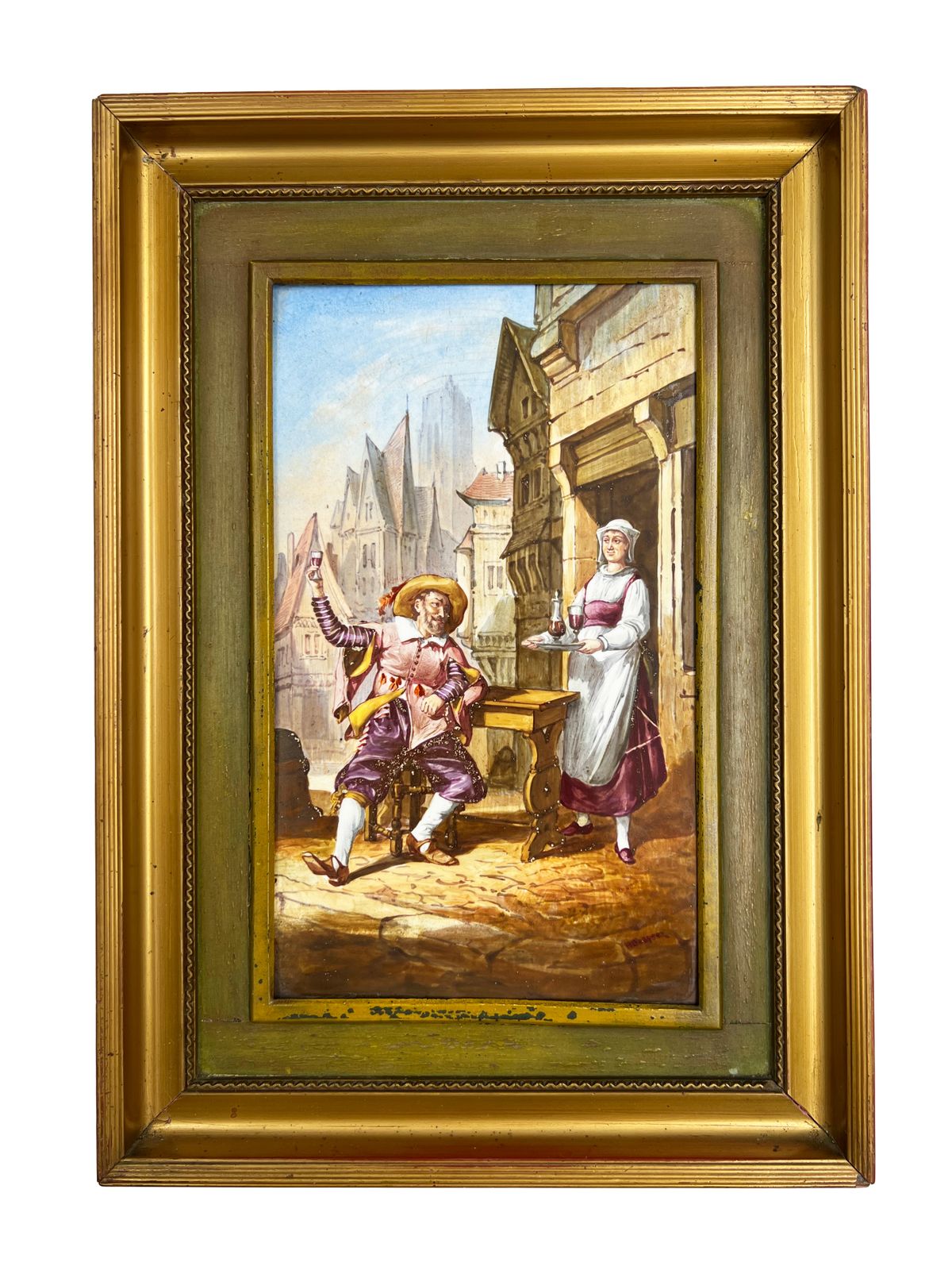A Fine Pair Of Sevres Style Painted Porcelain Plaques Signed H. Desprez, 20th Century photo furniture