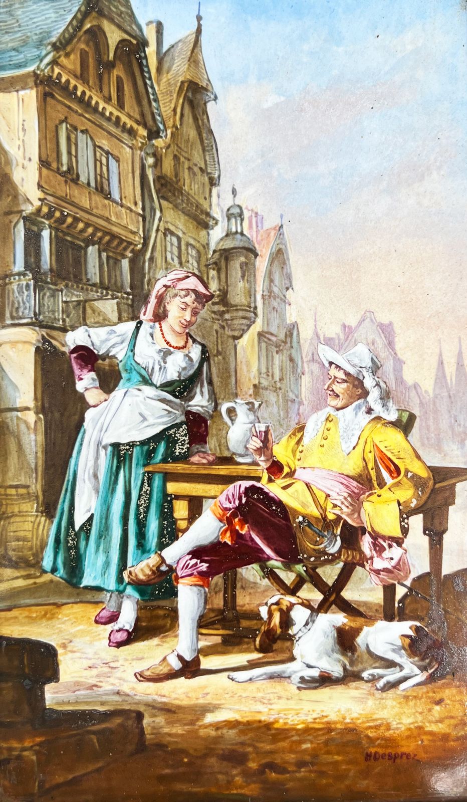 A Fine Pair Of Sevres Style Painted Porcelain Plaques Signed H. Desprez, 20th Century photo 2250.0