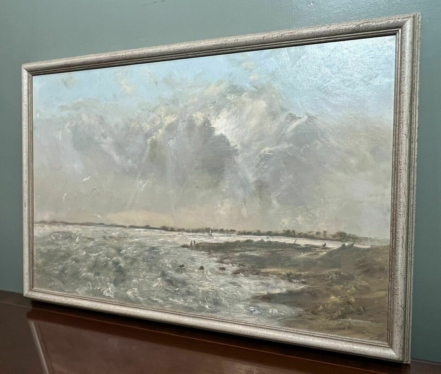 photo vinterior Contemporary Art British School Jill Grinstead Coastal Scene Oil Painting