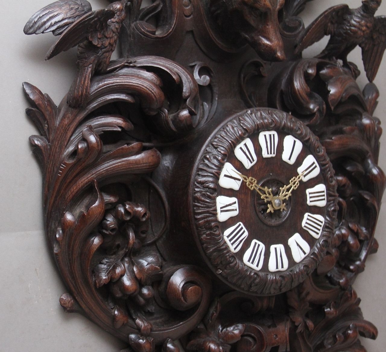 Home Decor A Fabulous Quality 19th Century French Carved Oak Wall Clock photo