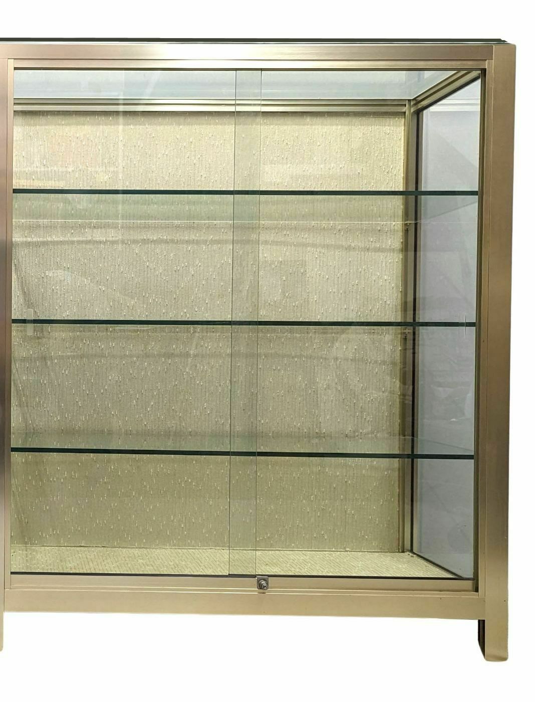 Large Collector's Display Case In Brushed Aluminum 1970 photo furniture