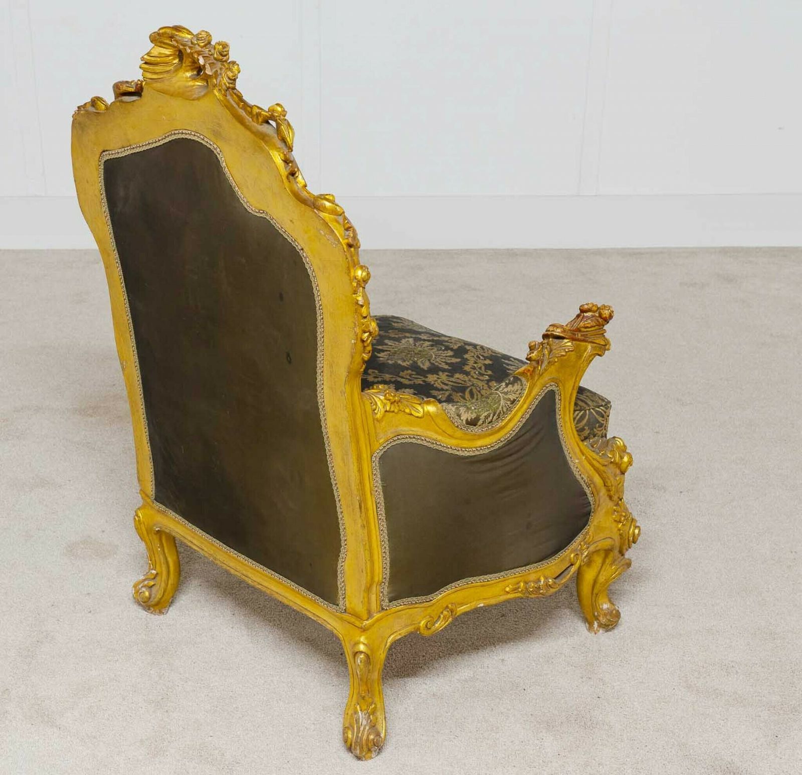 Pair French Gilt Arm Chairs Louis XVI Fauteuil photo Furniture