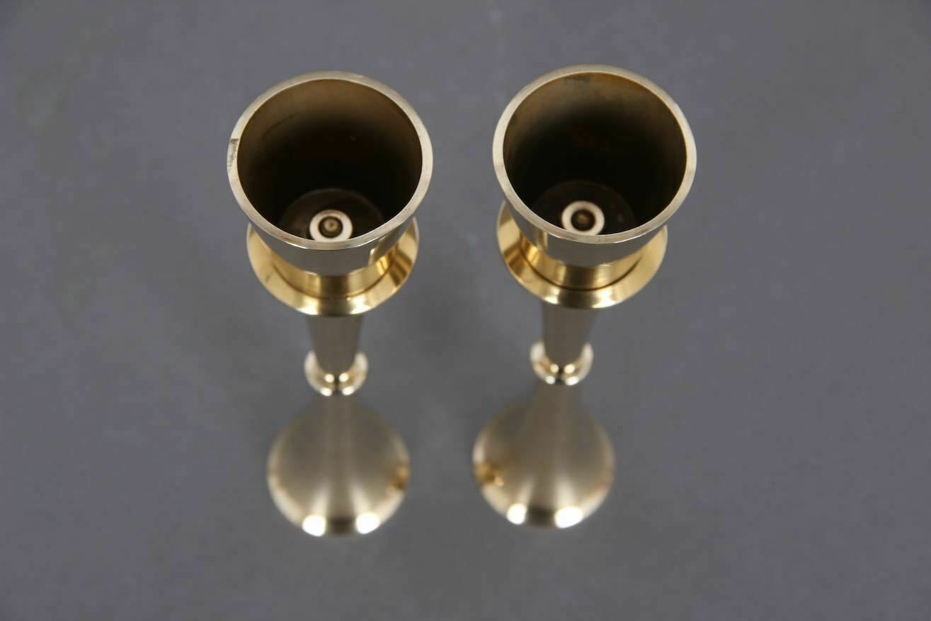 Set Of Danish Candle Holders In Solid Brass. Design By Jens H. Quistgaard In The 1960s. photo Home Decor