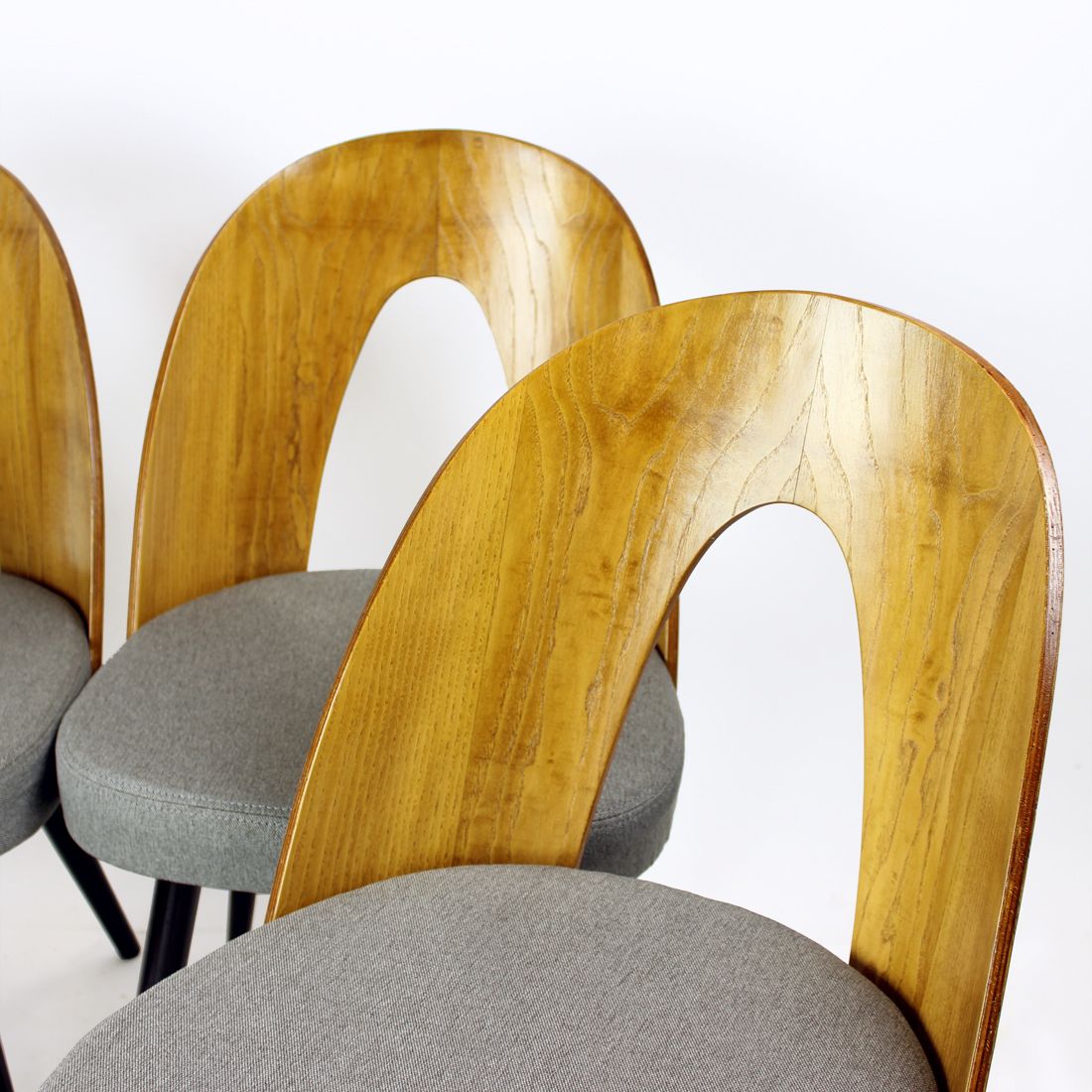 Iconic Tatra Chairs In Oak & Fabric By Antonin Suman, Czechoslovakia 1960s photo vintage