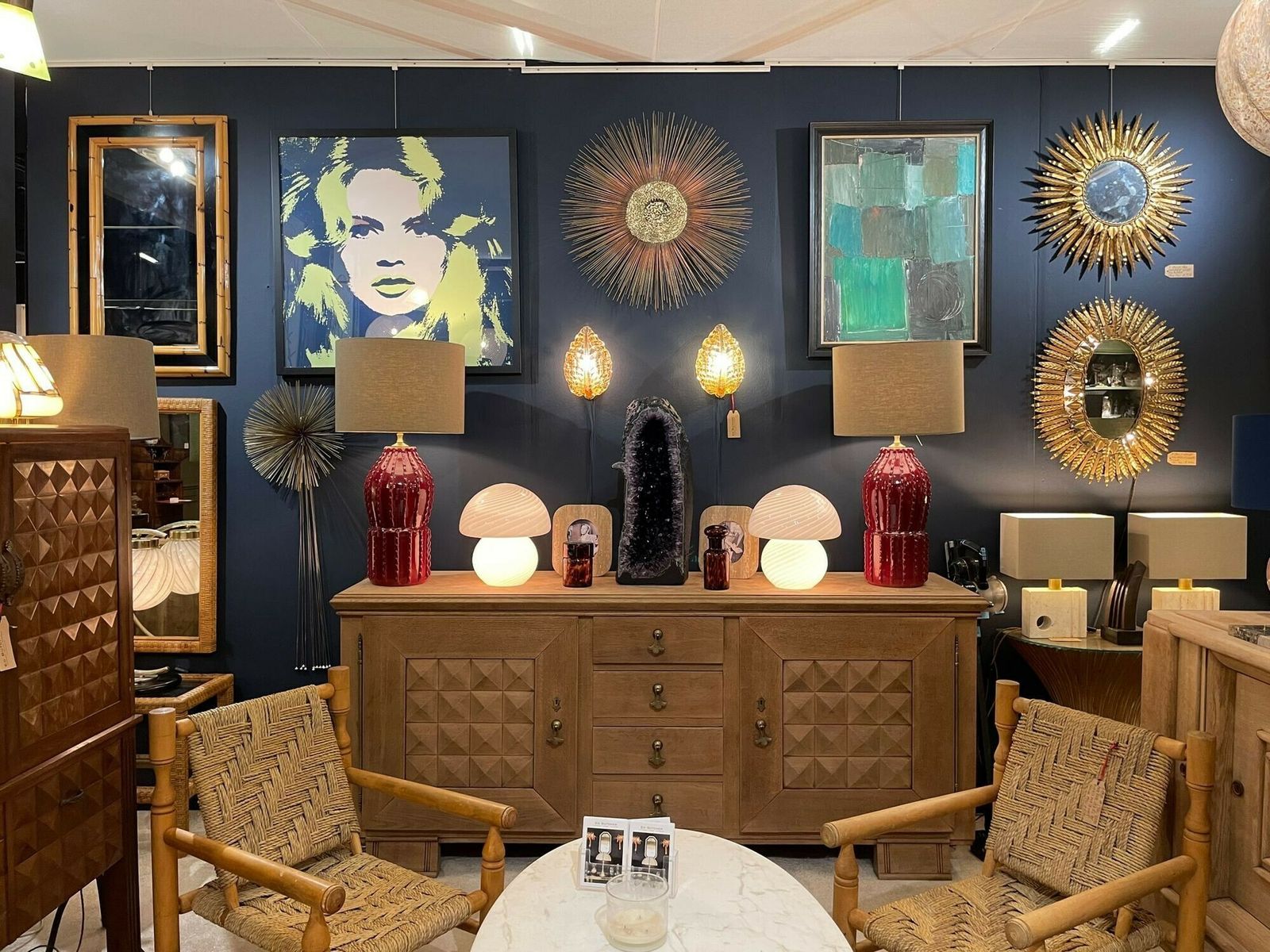 A Large Italian 1970s Bamboo And Black Lacquer Mirror Attributed To Vivai Del Sud photo Home Decor