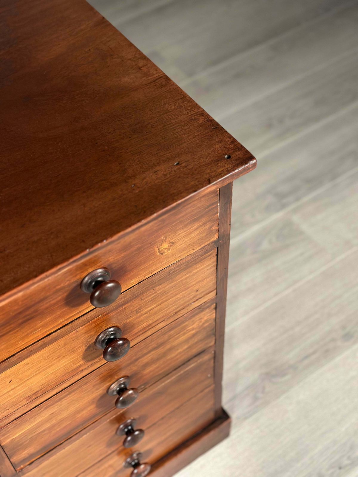 Antique Mahogany Bank Of Drawers photo vintage