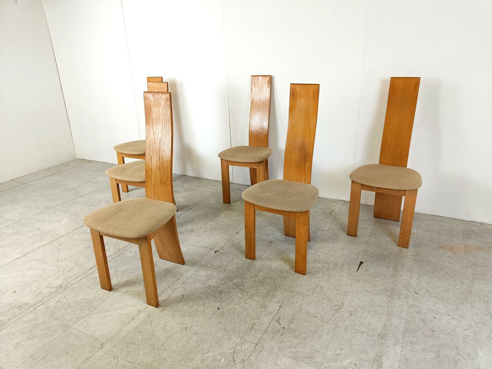 Set Of 6 Dining Chairs By Rob & Dries Van Den Berghe, 1980s photo for sale