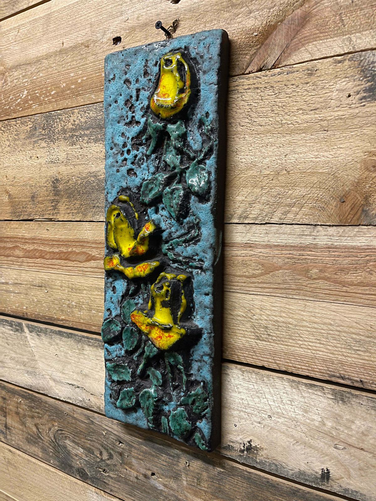1960s West German Pottery Fat Lava Wall Tile By Ruscha Art photo Art