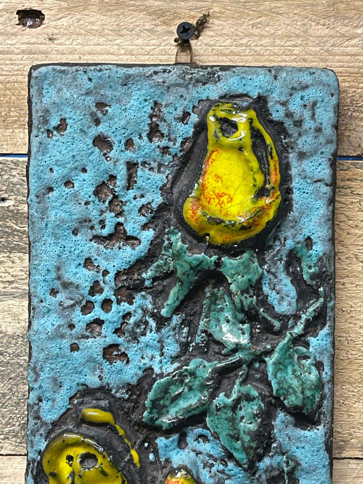 1960s West German Pottery Fat Lava Wall Tile By Ruscha Art photo 145.0