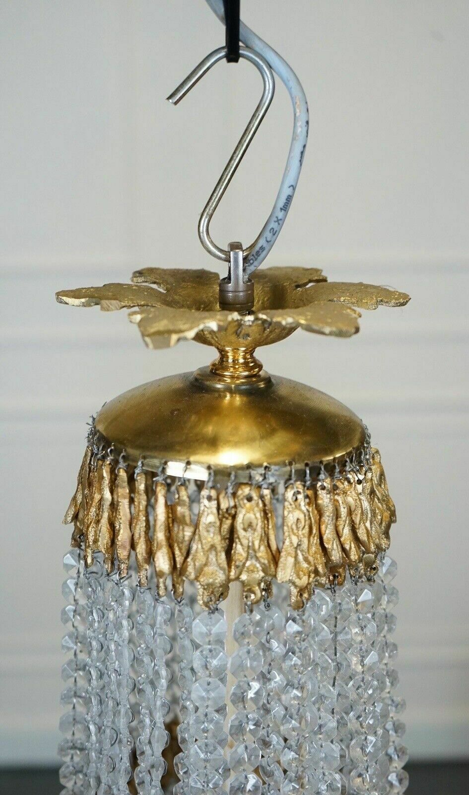 Beautiful Pair Of French Empire Style Bag Chandeliers photo for sale