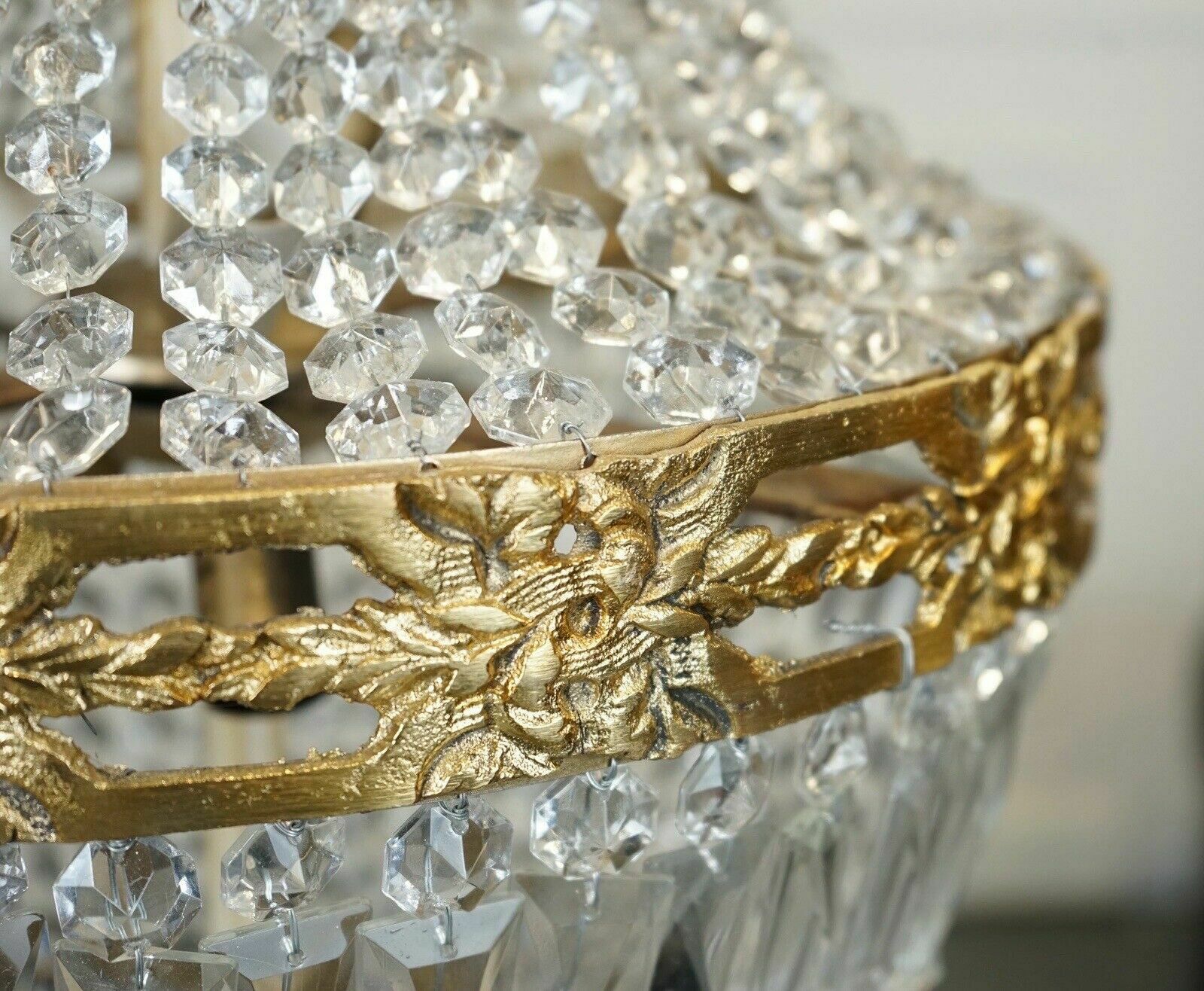 Beautiful Pair Of French Empire Style Bag Chandeliers photo buy