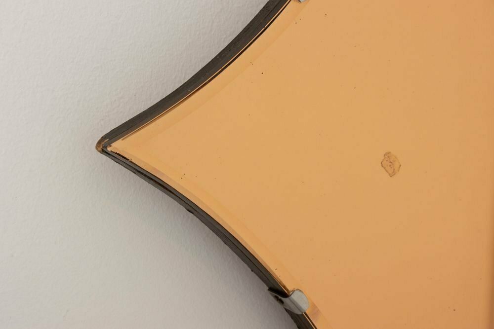 British Art Deco Flower Mirror With Peach Mirror Petals C.1930 photo Home Decor
