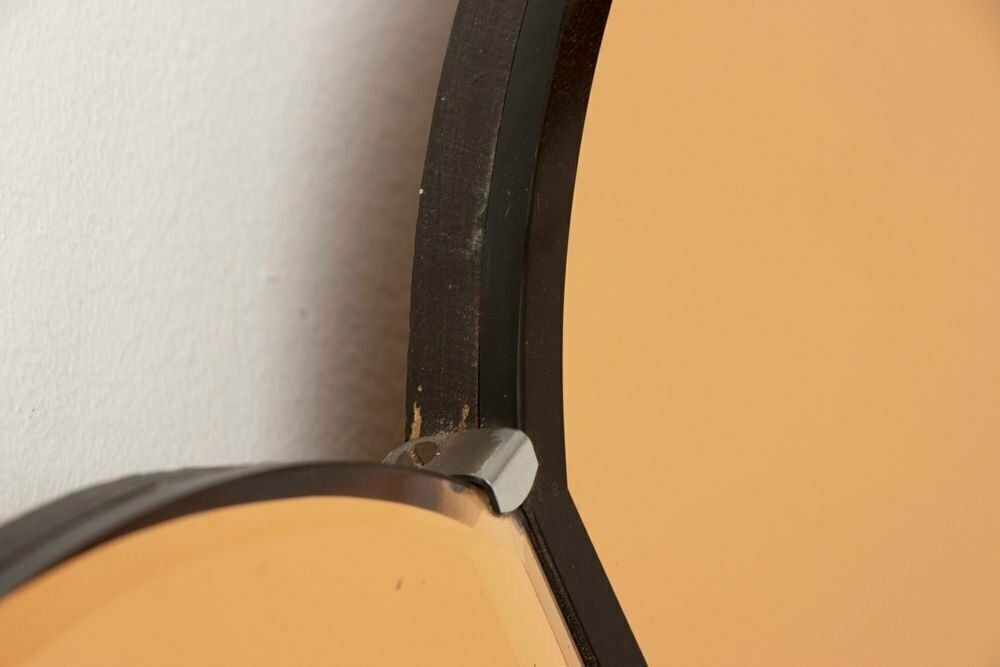British Art Deco Flower Mirror With Peach Mirror Petals C.1930 photo vintage