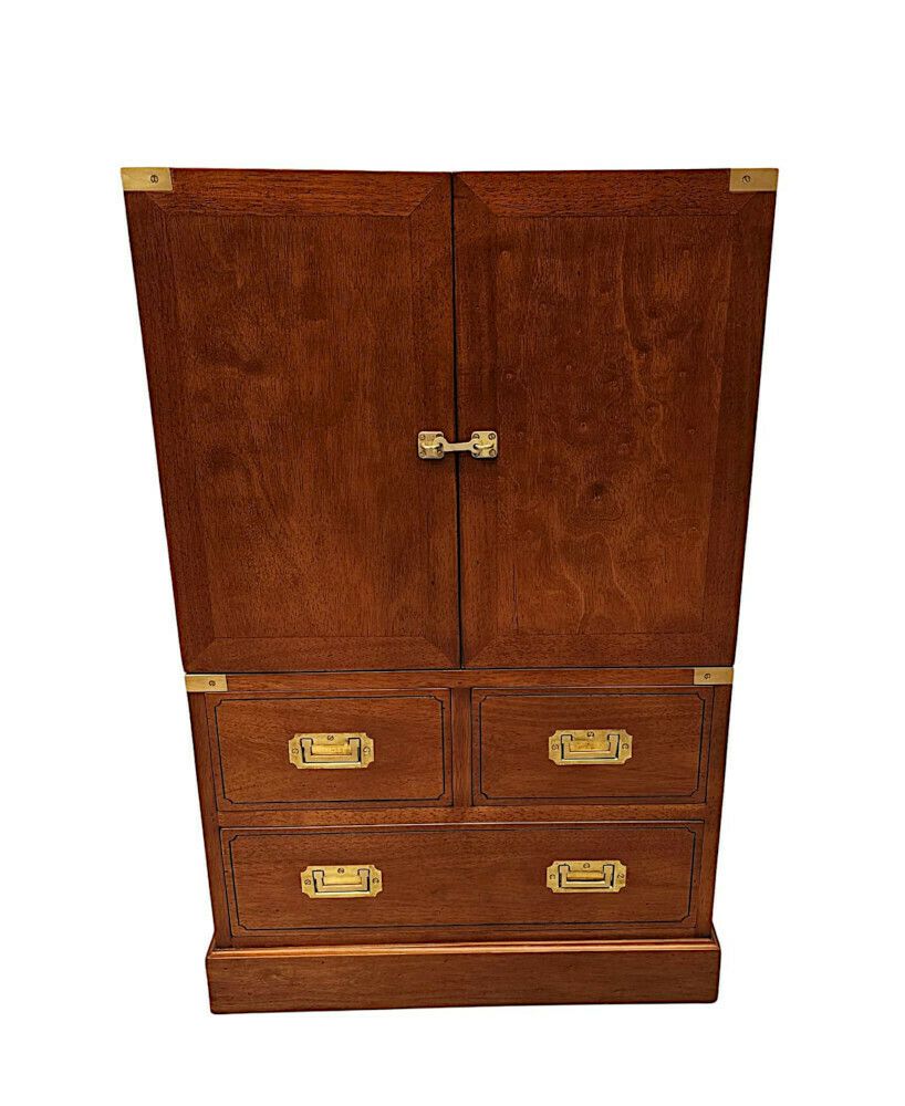 A Stunning Cherrywood And Brass Hand Made Bar
