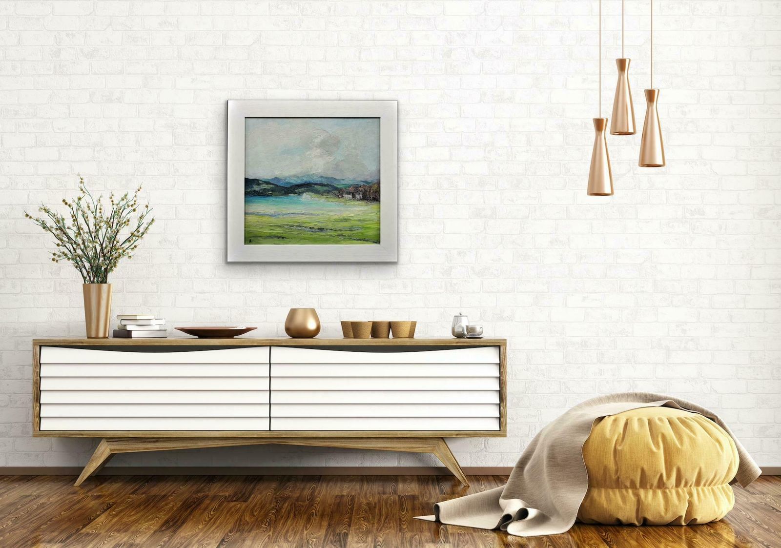 Helen Layfield Bradley 1900 To 1979. English. Sunshine & Shadows Across The Leven Estuary, 1965. Framed Lake District Landscape Impasto Oil Painting. photo 9895.0