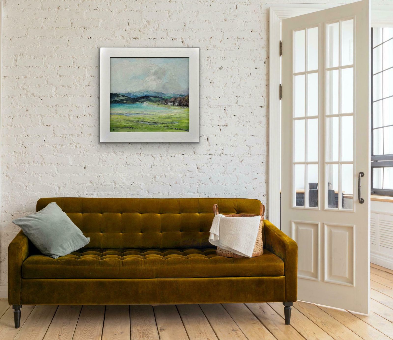 Helen Layfield Bradley 1900 To 1979. English. Sunshine & Shadows Across The Leven Estuary, 1965. Framed Lake District Landscape Impasto Oil Painting. photo buy