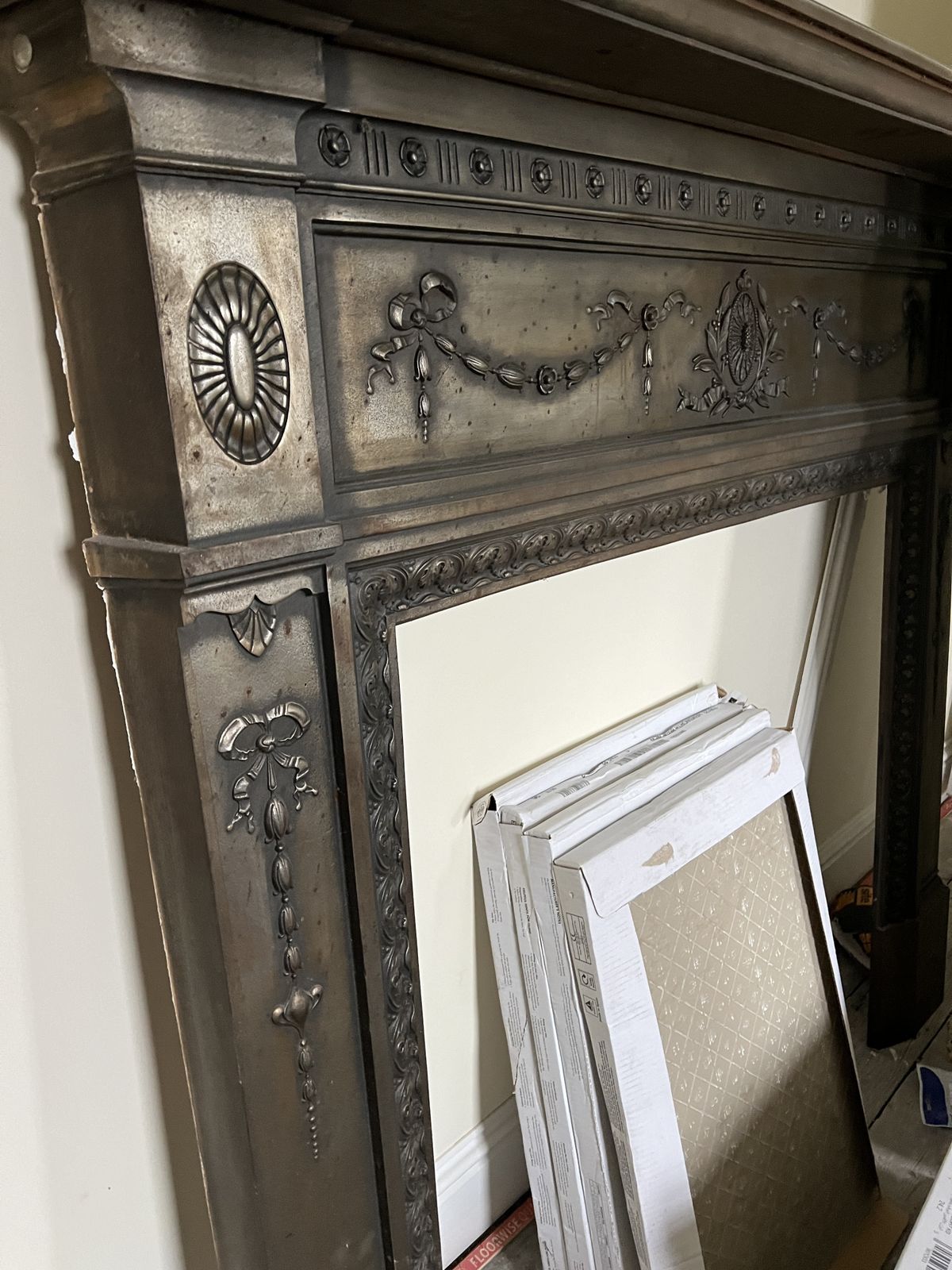 Antique Cast Iron Fire Place Surround photo for sale