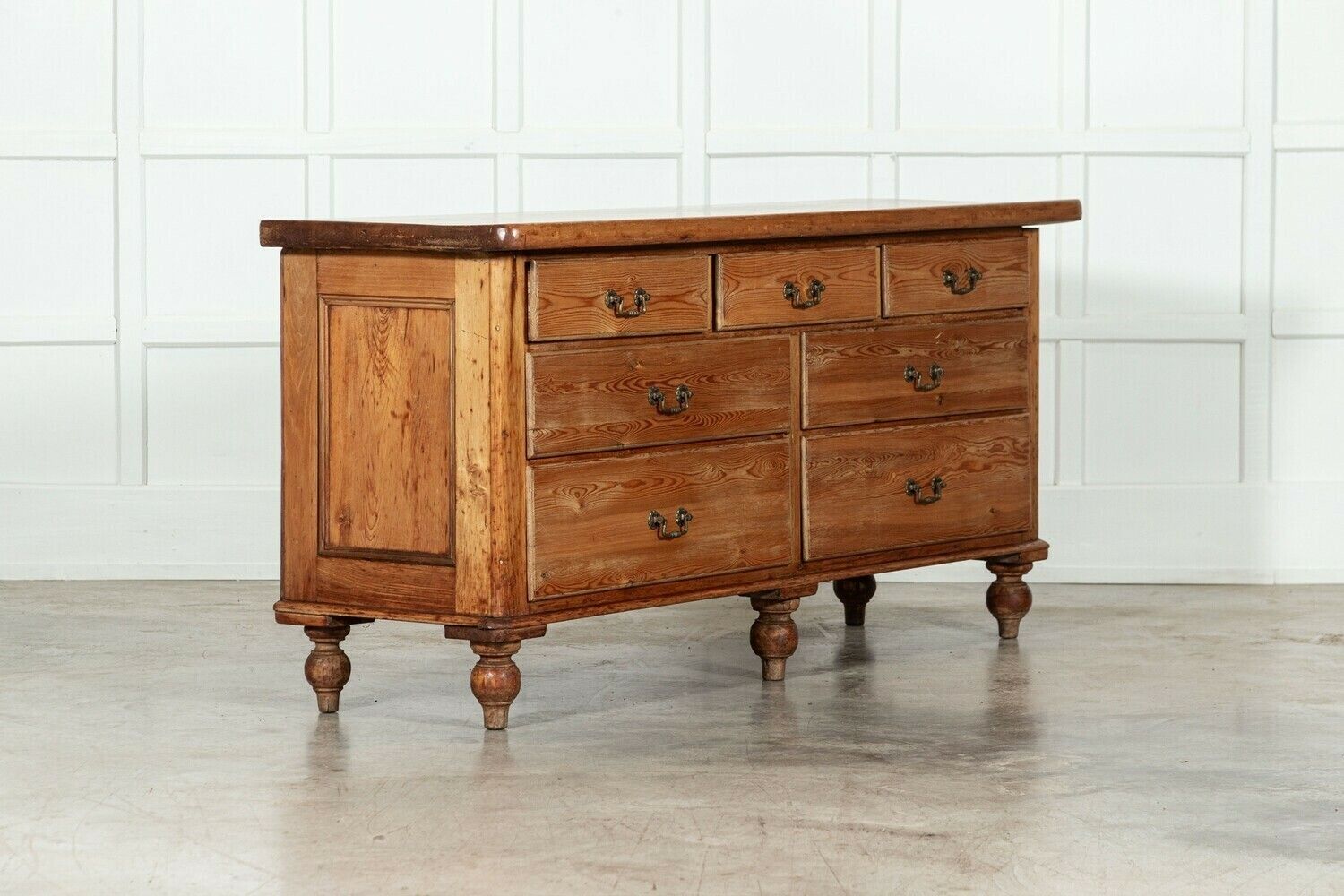 Large 19thc English Pine Dresser Base