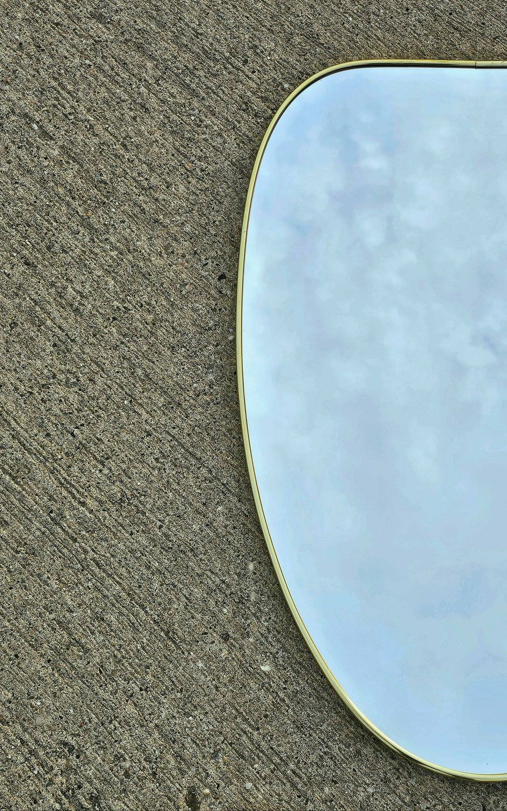 Mid Century Modern Mirror With Brass Frame Attr. To Gio Ponti // Made In Italy In 1950s photo Home Decor
