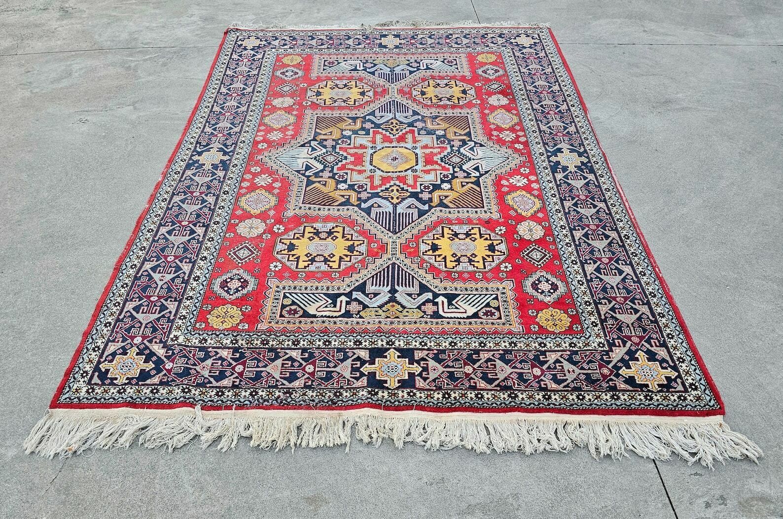 Antique Hand Knotted Kazak Woolen Rug // Made In The First Quarter Of 20th Century photo buy