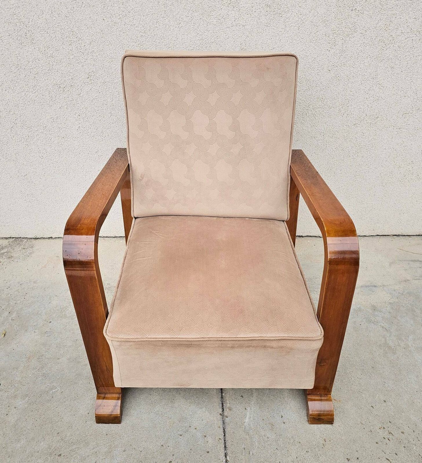 photo furniture Pair Of Very Rare Art Deco Armchairs Done In Solid Walnut // Made In Austria In 1920s