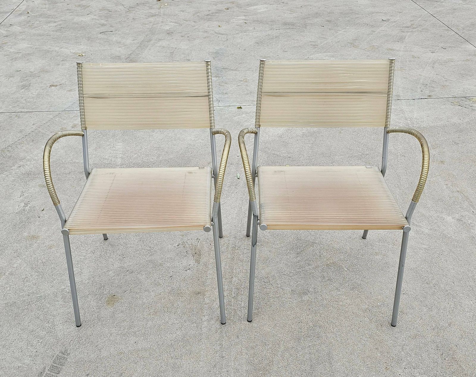Set Of 4 Postmodern Dining Chairs "Miss B" By Tito Agnoli For Bonacina // Spaghetti Chairs By Bonacina // Made In Italy In 1990s photo furniture