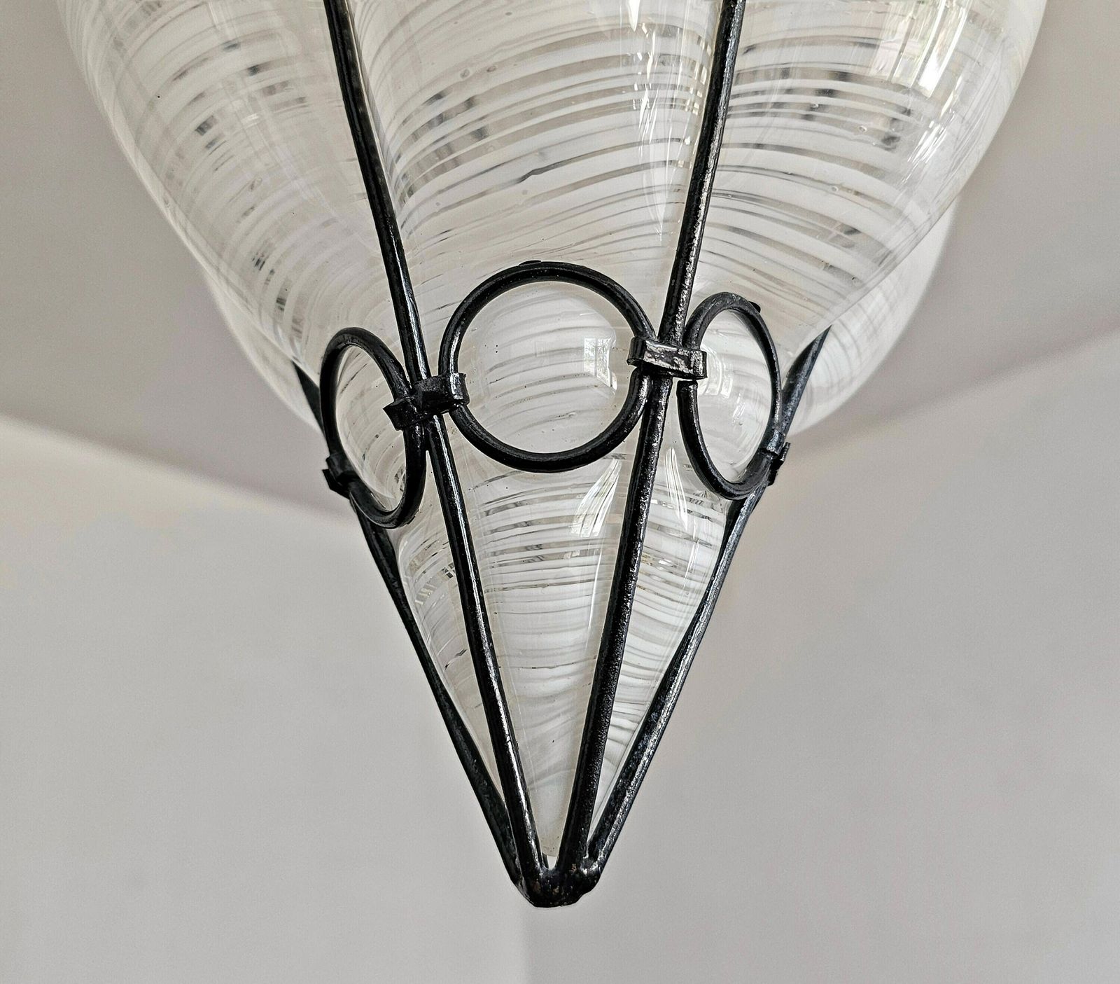 Vintage Mouth Blown Murano Caged Glass Lantern By Archimede Seguso // Made In Italy In 1940s photo buy