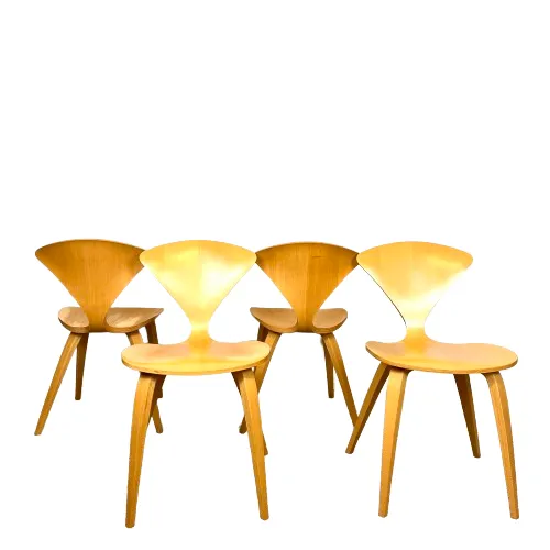 Set Of 4  Of Norman Cherner Pretzel Mid Century Dining Chairs photo furniture