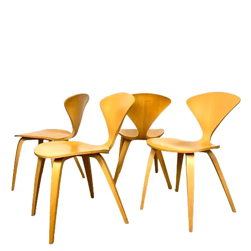 Set Of 4  Of Norman Cherner Pretzel Mid Century Dining Chairs photo Furniture