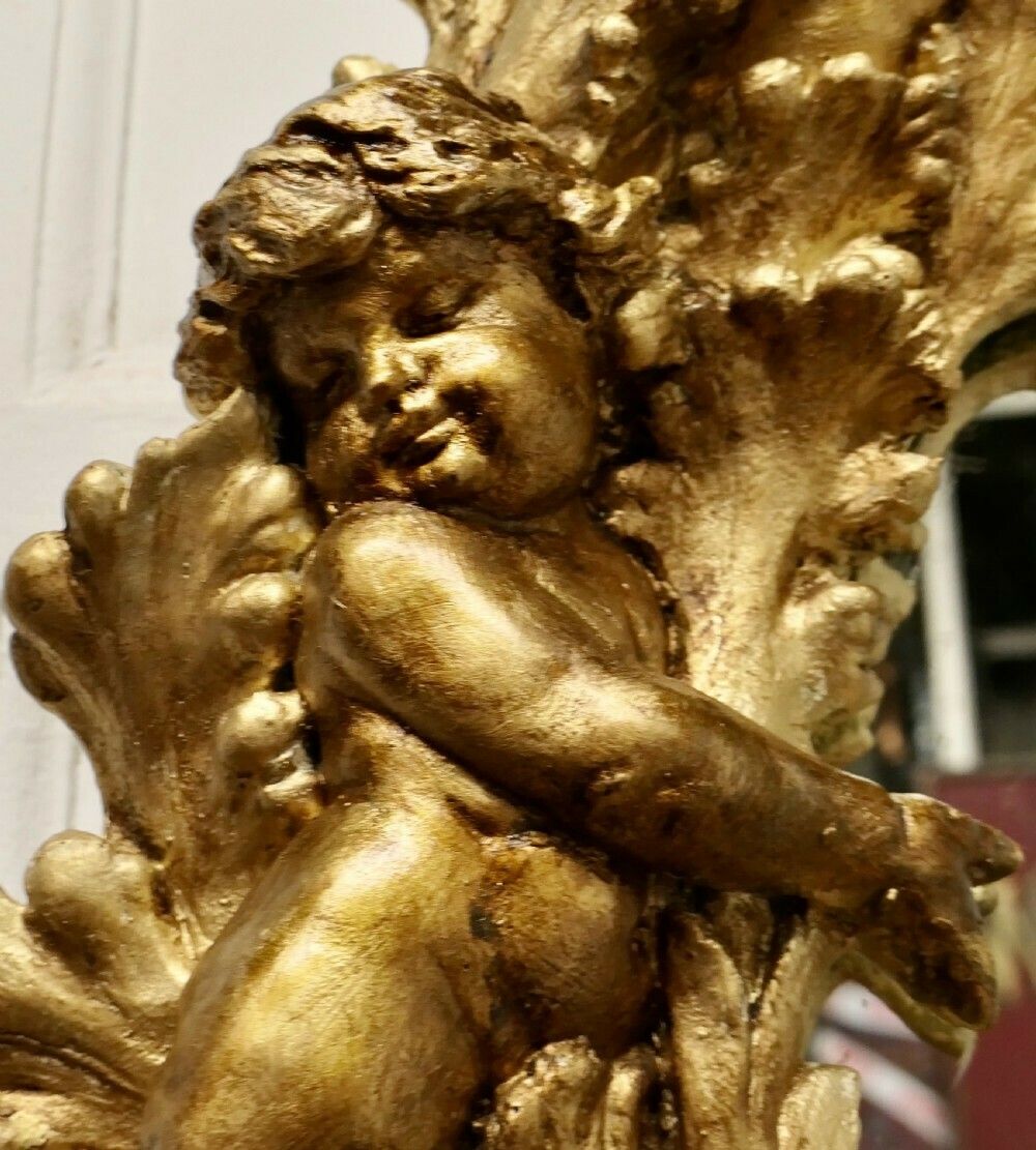 A Superb 19th Century Italian Gilt Wreath Mirror photo vintage