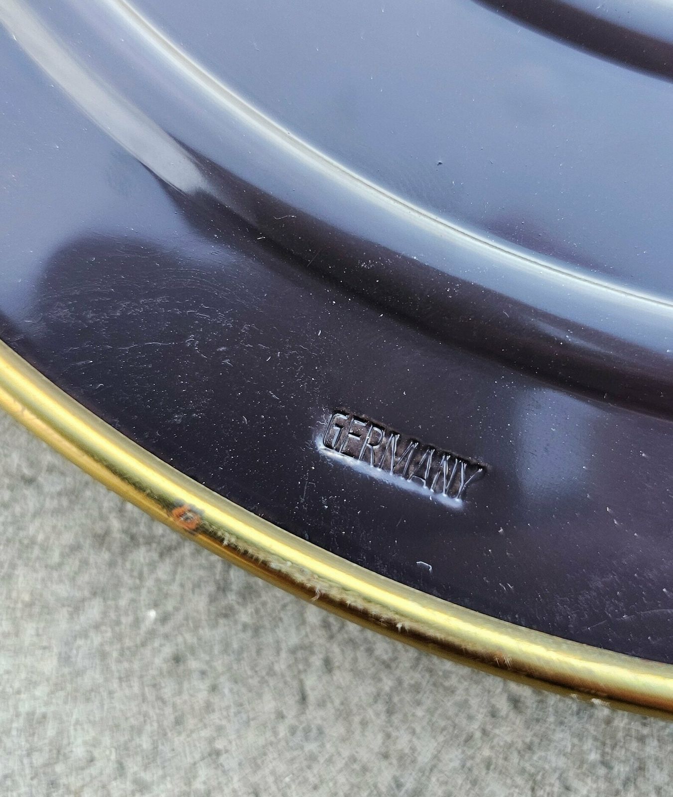 Mid Century Modern Brass And Black Glass Serving Tray By Josef Frank // Made In West Germany In 1950s photo for sale