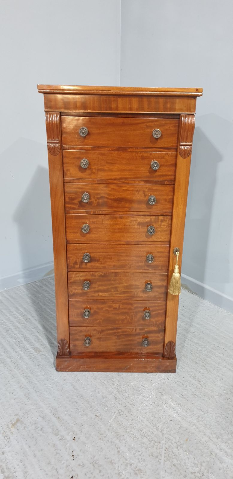 Large Victorian Mahogany Wellington Chest Of Drawers photo Furniture