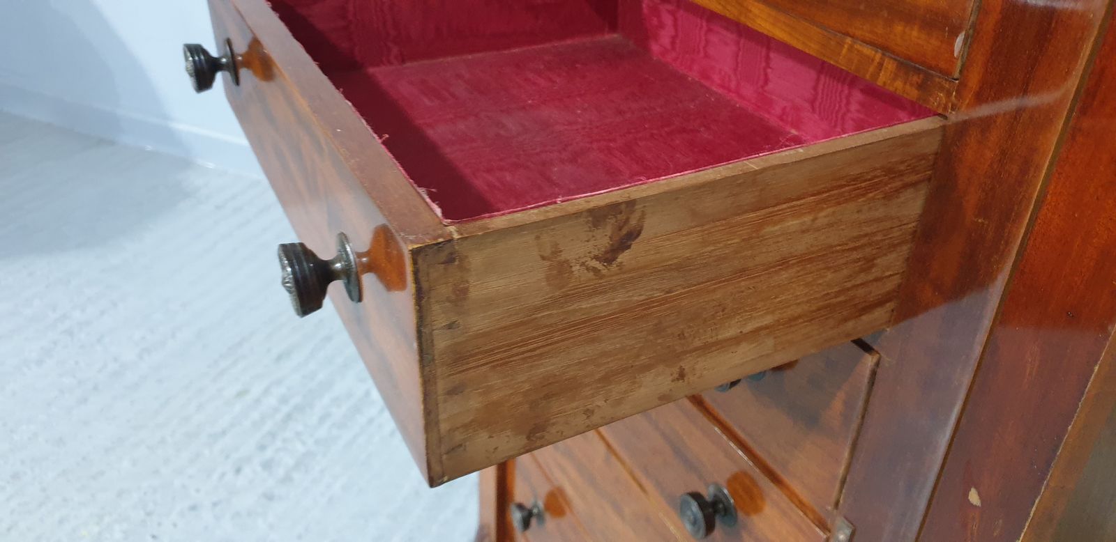 photo for sale Large Victorian Mahogany Wellington Chest Of Drawers