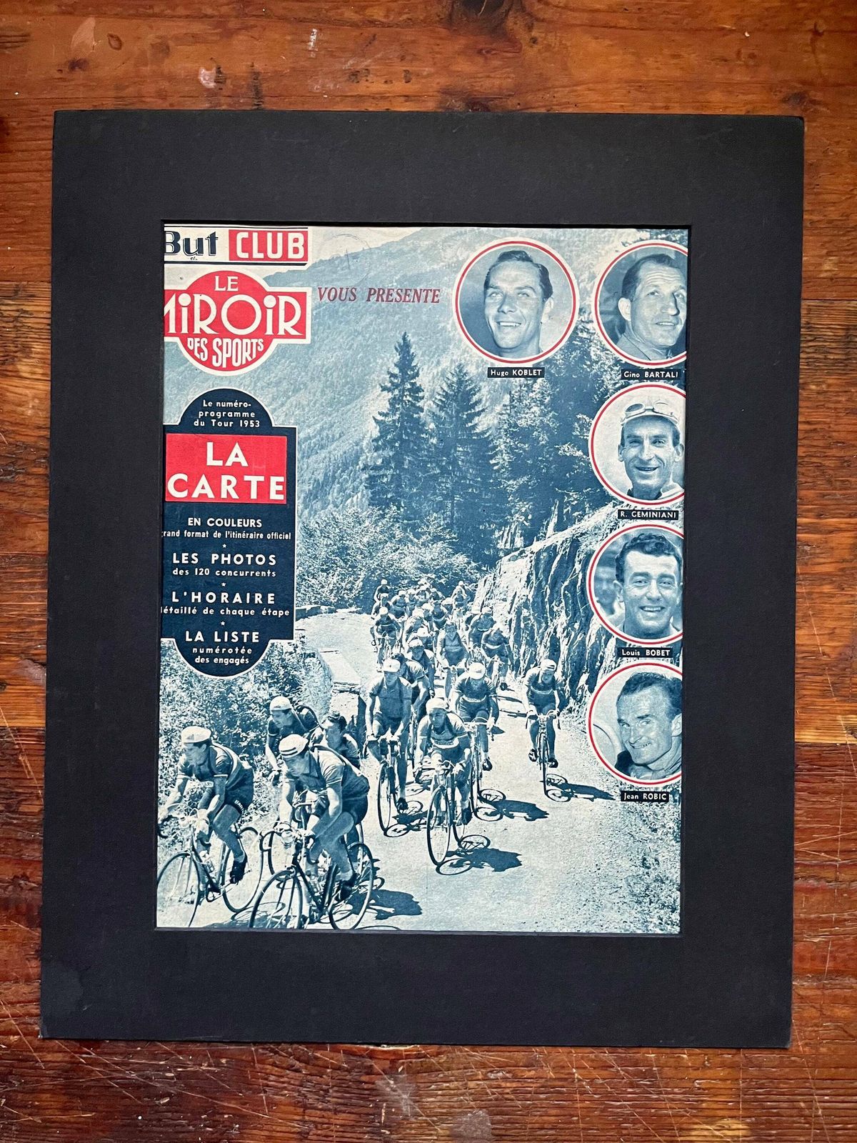 Original Tour De France Cycling Print 1953 photo furniture